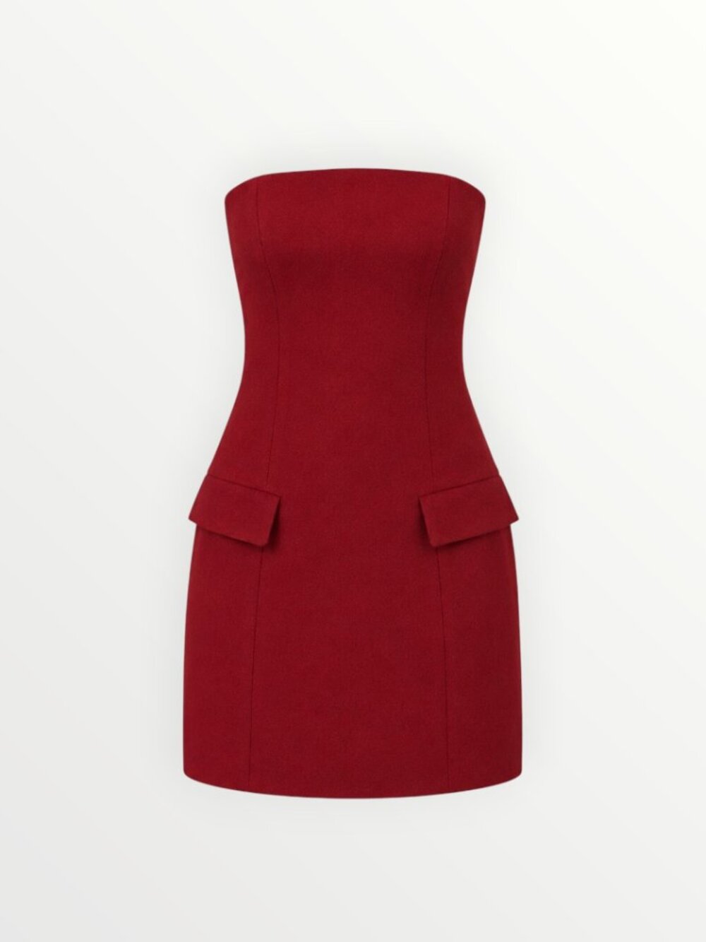 Reformation Emani Strapless Mini Dress in Lipstick Red